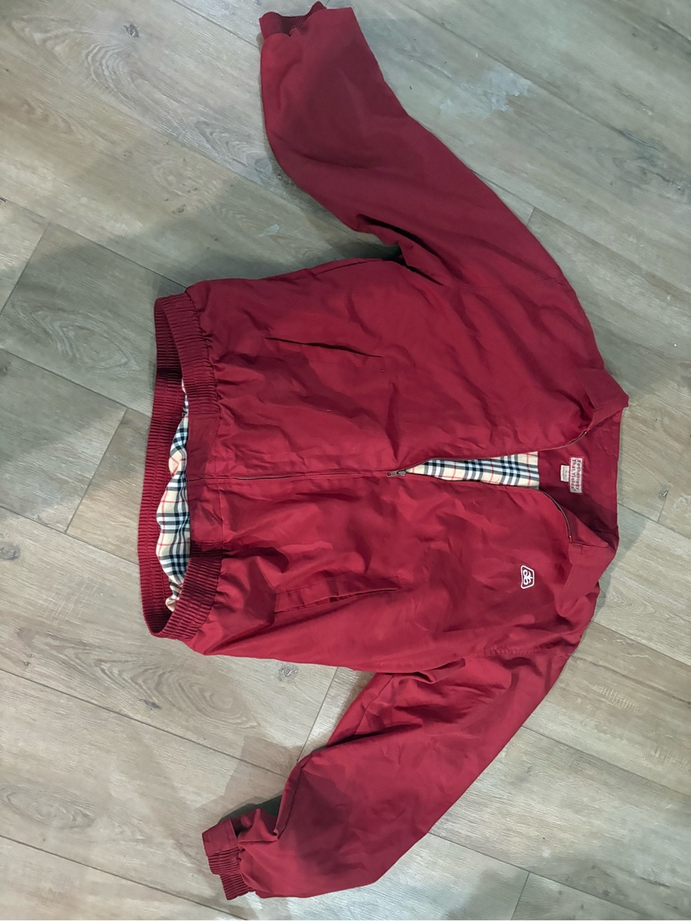 Men’s vintage light weight pioneer Bomber ish Jacket with Plaid Lining